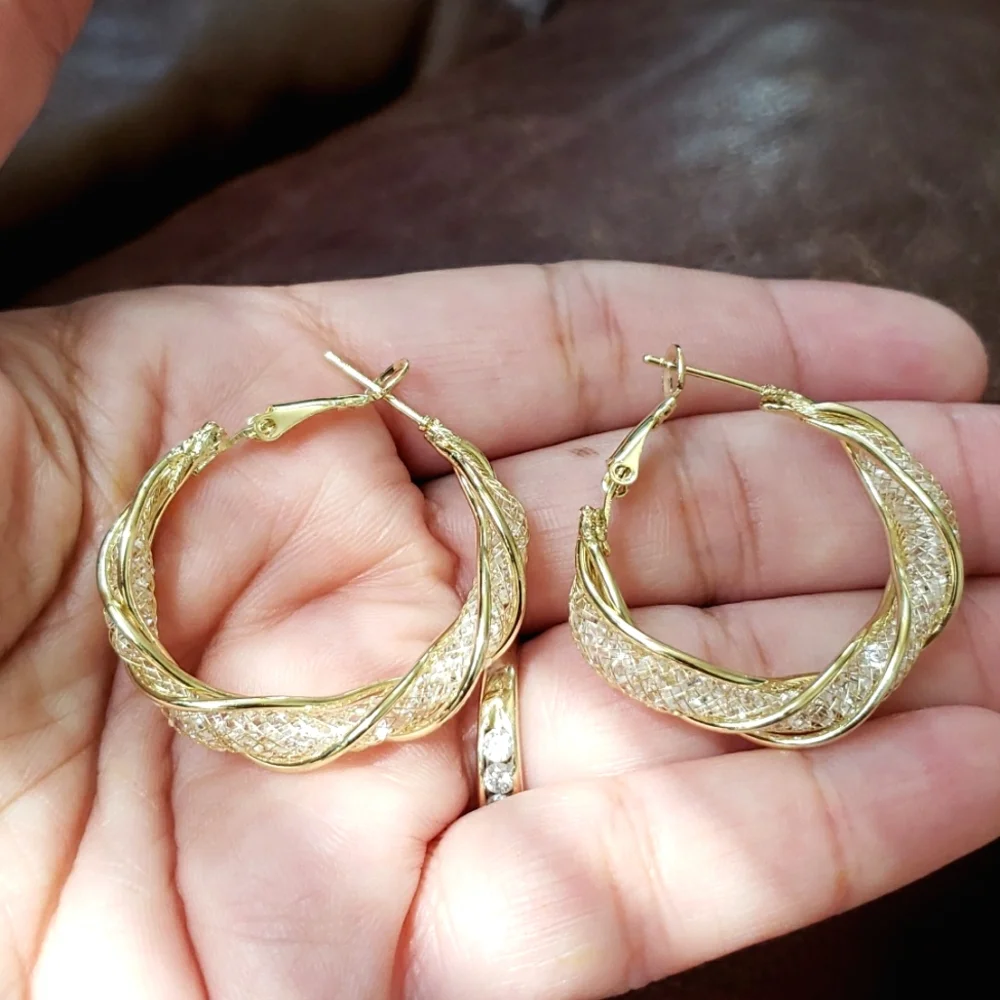 Gold Twisted Hoop Earrings